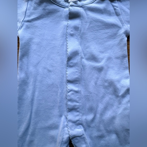 Kissy Kissy soft blue basic cotton footie- Pima cotton- made in Peru- 0-3 months - Picture 8 of 15